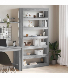 vidaXL Book Cabinet/Room Divider Black Oak 100x30x198 cm Made of Engineered Wood