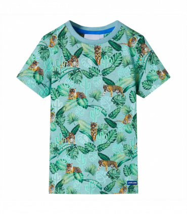 Kids' T-shirt Light Green Melange 128