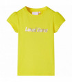 Kids' T-shirt with Cap Sleeves Bright Yellow 140