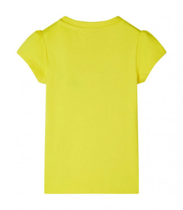 Kids' T-shirt with Cap Sleeves Bright Yellow 140