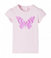 Kids' T-shirt with Cap Sleeves Soft Pink 116
