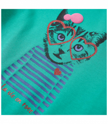 Kids' T-shirt with Long Sleeves Bright Green 128