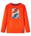 Kids' T-shirt with Long Sleeves Bright Orange 128