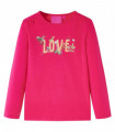 Kids' T-shirt with Long Sleeves Bright Pink 116