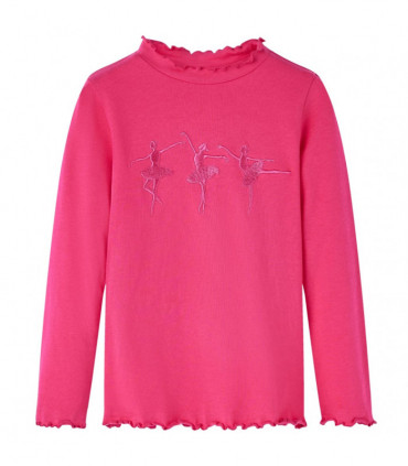 Kids' T-shirt with Long Sleeves Bright Pink 128