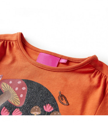 Kids' T-shirt with Long Sleeves Burnt Orange 104