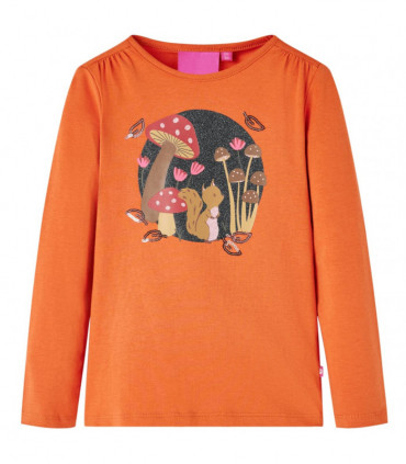 Kids' T-shirt with Long Sleeves Burnt Orange 116