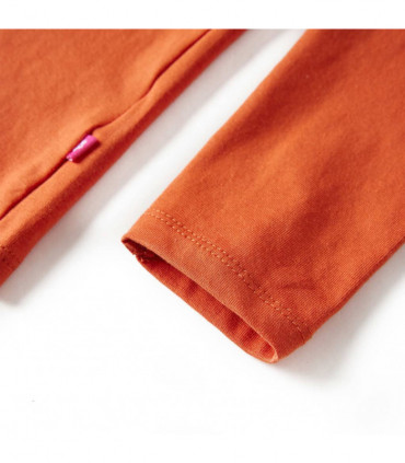 Kids' T-shirt with Long Sleeves Burnt Orange 116