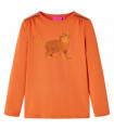 Kids' T-shirt with Long Sleeves Burnt Orange 128
