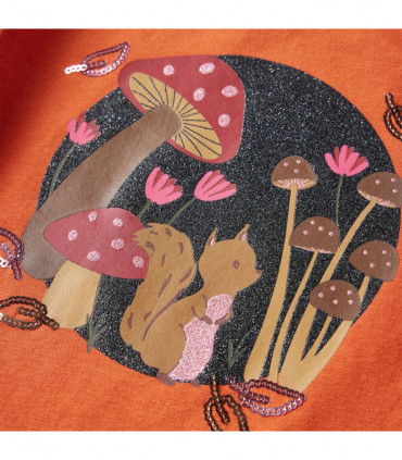 Kids' T-shirt with Long Sleeves Burnt Orange 128