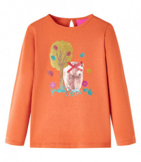 Kids' T-shirt with Long Sleeves Burnt Orange 140