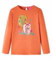 Kids' T-shirt with Long Sleeves Burnt Orange 140