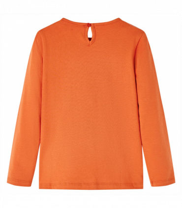 Kids' T-shirt with Long Sleeves Burnt Orange 92