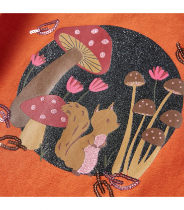 Kids' T-shirt with Long Sleeves Burnt Orange 92