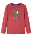 Kids' T-shirt with Long Sleeves Burnt Red 116