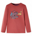 Kids' T-shirt with Long Sleeves Burnt Red 128