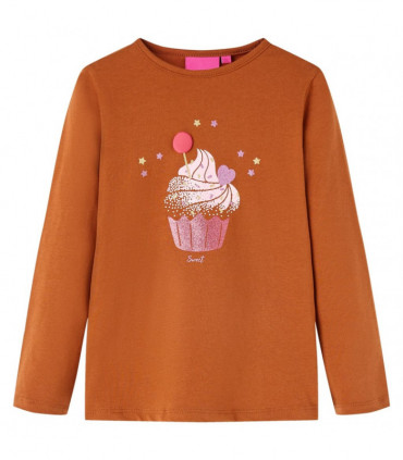 Kids' T-shirt with Long Sleeves Cognac 104