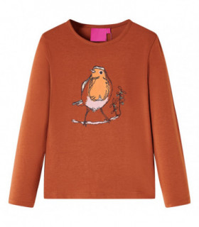 Kids' T-shirt with Long Sleeves Cognac 104