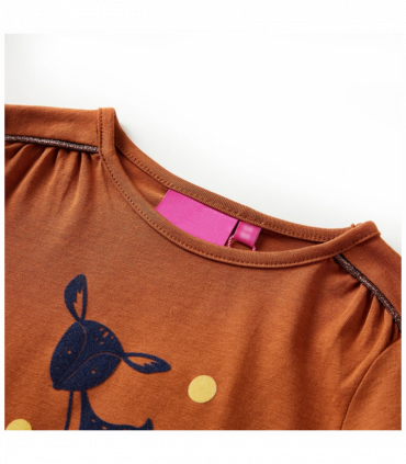 Kids' T-shirt with Long Sleeves Cognac 104