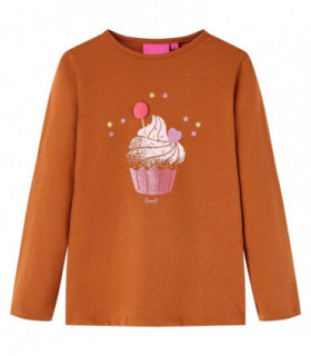 Kids' T-shirt with Long Sleeves Cognac 116