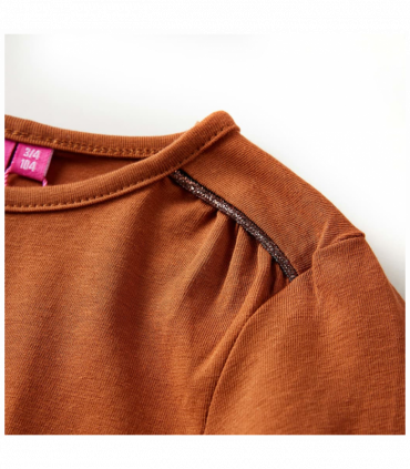 Kids' T-shirt with Long Sleeves Cognac 116