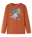 Kids' T-shirt with Long Sleeves Cognac 128