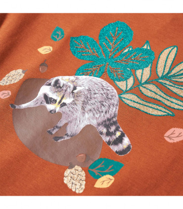 Kids' T-shirt with Long Sleeves Cognac 128