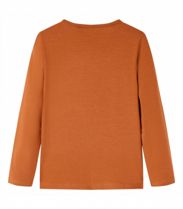 Kids' T-shirt with Long Sleeves Cognac 128