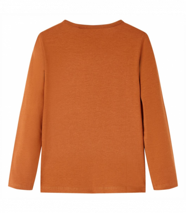 Kids' T-shirt with Long Sleeves Cognac 140