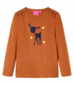 Kids' T-shirt with Long Sleeves Cognac 92