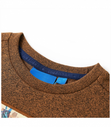 Kids' T-shirt with Long Sleeves Cognac Melange 116