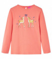 Kids' T-shirt with Long Sleeves Coral 116