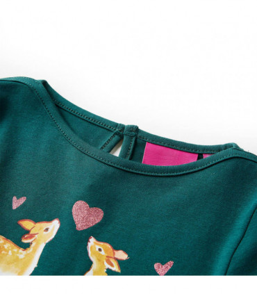 Kids' T-shirt with Long Sleeves Dark Green 104