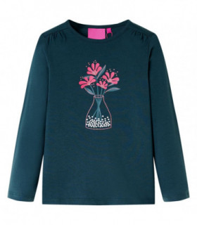 Kids' T-shirt with Long Sleeves Dark Green 104