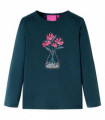 Kids' T-shirt with Long Sleeves Dark Green 104