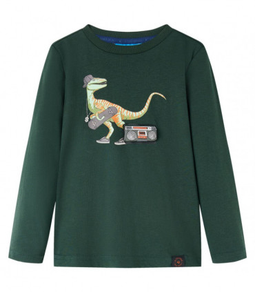 Kids' T-shirt with Long Sleeves Dark Green 104