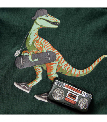 Kids' T-shirt with Long Sleeves Dark Green 104