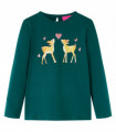 Kids' T-shirt with Long Sleeves Dark Green 116