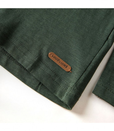 Kids' T-shirt with Long Sleeves Dark Green 128