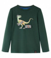 Kids' T-shirt with Long Sleeves Dark Green 92