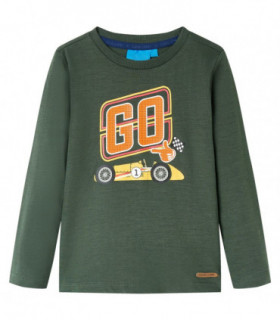 Kids' T-shirt with Long Sleeves Dark Green 92