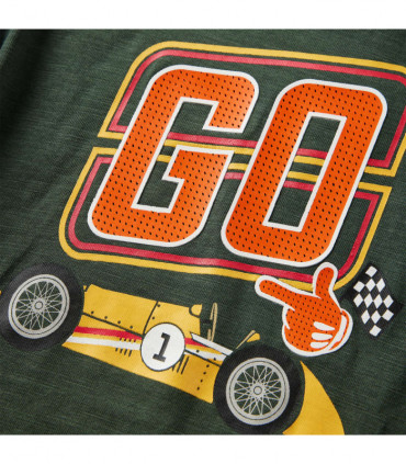 Kids' T-shirt with Long Sleeves Dark Green 92