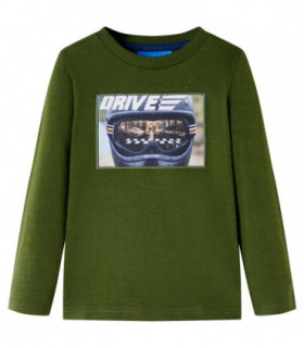 Kids' T-shirt with Long Sleeves Dark Khaki 104