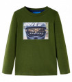 Kids' T-shirt with Long Sleeves Dark Khaki 104