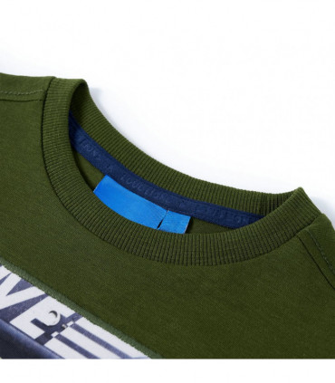 Kids' T-shirt with Long Sleeves Dark Khaki 128