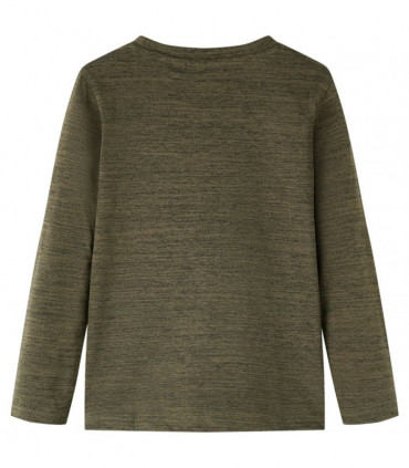 Kids' T-shirt with Long Sleeves Dark Khaki Melange 104