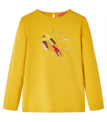 Kids' T-shirt with Long Sleeves Dark Ochre 104
