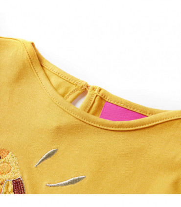 Kids' T-shirt with Long Sleeves Dark Ochre 104