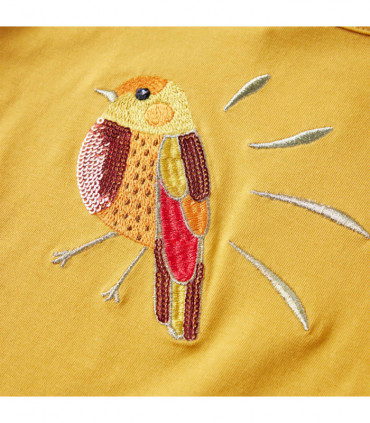 Kids' T-shirt with Long Sleeves Dark Ochre 104