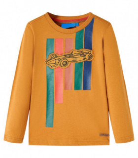 Kids' T-shirt with Long Sleeves Dark Ochre 104